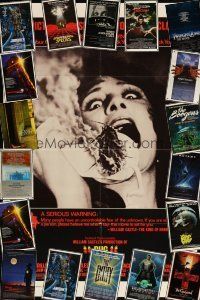 2s013 LOT OF 35 FOLDED HORROR AND SCIENCE FICTION ONE-SHEETS '70s-00s great scary images!