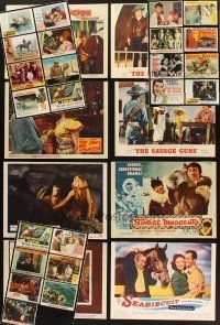 2s026 LOT OF 182 TRIMMED LOBBY CARDS '49 - '68 great images from 31 different titles!