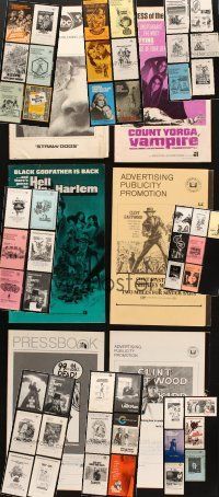 2s055 LOT OF 55 CUT PRESSBOOKS '70s Straw Dogs, Joe Kidd, Count Yorga Vampire & many more!