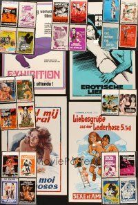 2s187 LOT OF 30 FORMERLY FOLDED BELGIAN SEXPLOITATION POSTERS '60s-80s great sexy photos & art!