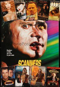 2s204 LOT OF 21 MOSTLY UNFOLDED VIDEO POSTERS '92 - '05 Scanners, Braveheart & more!