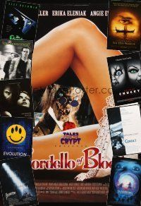 2s263 LOT OF 14 UNFOLDED DOUBLE-SIDED HORROR & SCI-FI ONE-SHEETS '94 - '01 Bordello of Blood+more