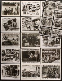 2s325 LOT OF 23 REPRO 8X10 STILLS '90s lobby card images from western, serial & detective movies!
