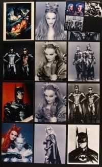 2s332 LOT OF 15 BATMAN COLOR AND B&W REPRO 8X10 STILLS '90s Robin, Batgirl, Poison Ivy & more!
