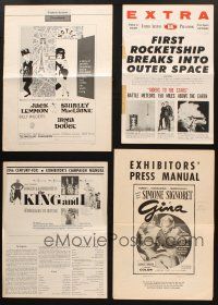 2s094 LOT OF 4 CUT PRESSBOOKS '50s-60s Irma La Douce, Riders to the Stars, King & I + more!
