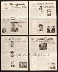 2s093 LOT OF 4 UNCUT PRESSBOOKS FROM 20TH CENTURY FOX MOVIES '60s Niagara, Laura, Broken Arrow