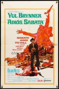 2t014 ADIOS SABATA 1sh '71 Yul Brynner aims to kill, and his gun does the rest, cool art!