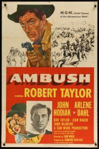 2t034 AMBUSH 1sh '50 Robert Taylor, Arlene Dahl, John Hodiak, cowboys & Indians!