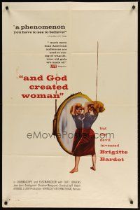 2t039 AND GOD CREATED WOMAN 1sh '57 but the Devil created sexy Brigitte Bardot!