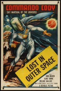 2t203 COMMANDO CODY chapter 11 1sh '53 Sky Marshal of the Universe, cool art, Lost in Outer Space!