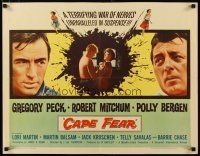 2w047 CAPE FEAR 1/2sh '62 Gregory Peck, Robert Mitchum, Polly Bergen, classic film noir!