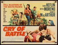 2w059 CRY OF BATTLE 1/2sh '63 Van Heflin, Rita Moreno & James MacArthur in the South Pacific!