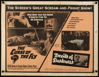2w061 CURSE OF THE FLY/DEVILS OF DARKNESS 1/2sh '65 great scream-and-fright double-bill!
