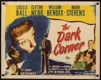 2w065 DARK CORNER 1/2sh '46 film noir artwork of Lucille Ball, Clifton Webb!