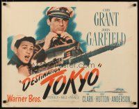 2w077 DESTINATION TOKYO style A 1/2sh '43 Cary Grant w/binoculars & John Garfield at machine gun!
