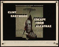 2w090 ESCAPE FROM ALCATRAZ 1/2sh '79 cool artwork of Clint Eastwood busting out by Lettick!