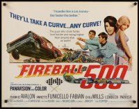 2w100 FIREBALL 500 1/2sh '66 Frankie Avalon & sexy Annette Funicello, cool stock car racing art!