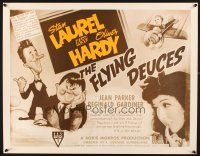 2w102 FLYING DEUCES 1/2sh R50s great art of Stan Laurel & Oliver Hardy + girl in airplane!