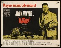 2w127 HATARI 1/2sh R67 Howard Hawks, great artwork images of John Wayne in Africa!