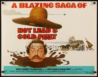 2w138 HOT LEAD & COLD FEET 1/2sh '78 Disney, Robert Butler directed, wacky artwork of Don Knotts!