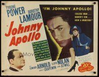 2w159 JOHNNY APOLLO 1/2sh R49 close-up of Tyrone Power & sexy Dorothy Lamour!