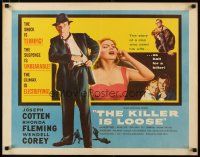 2w168 KILLER IS LOOSE style A 1/2sh '56 cop Joseph Cotten uses wife Rhonda Fleming as bait!