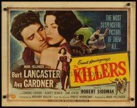 2w169 KILLERS 1/2sh R56 art of Burt Lancaster & sexy Ava Gardner, from Ernest Hemingway's story!