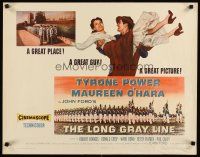 2w206 LONG GRAY LINE style A 1/2sh '54 art of Tyrone Power carrying Maureen O'Hara, West Point!
