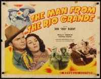 2w217 MAN FROM THE RIO GRANDE style A 1/2sh '43 Don Red Barry, Wally Vernon, Twinkle Watts w/gun!