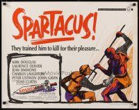 2w289 SPARTACUS 1/2sh R67 classic Stanley Kubrick & Kirk Douglas epic, cool gladiator art!