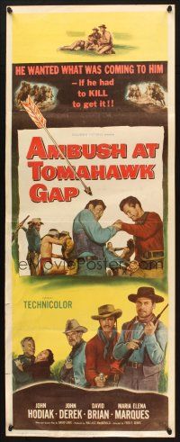 2w350 AMBUSH AT TOMAHAWK GAP insert '53 John Hodiak, John Derek, one man against the West!