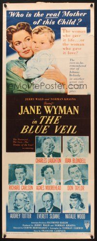 2w398 BLUE VEIL insert '51 portraits of Charles Laughton, Jane Wyman, Joan Blondell & more!