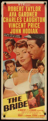 2w408 BRIBE insert '49 Robert Taylor, sexy Ava Gardner, Charles Laughton, Vincent Price