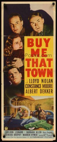 2w412 BUY ME THAT TOWN insert '41 Lloyd Nolan & Constance Moore in a brand new racket!