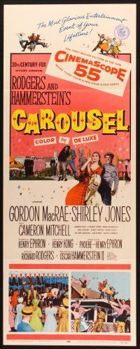 2w418 CAROUSEL insert '56 Shirley Jones, Gordon MacRae, Rodgers & Hammerstein musical!