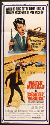 2w428 CHARLEY VARRICK insert '73 Walter Matthau in Don Siegel crime classic!