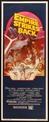 2w473 EMPIRE STRIKES BACK insert R82 George Lucas sci-fi classic, cool artwork by Tom Jung!