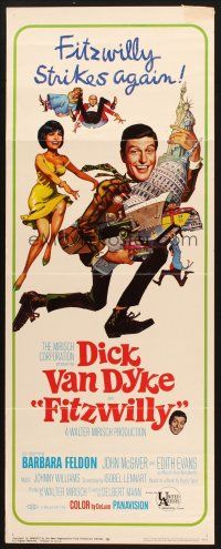2w486 FITZWILLY insert '68 great comic art of Dick Van Dyke & sexy Barbara Feldon!