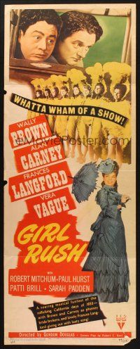 2w507 GIRL RUSH insert '44 Wally Brown, Alan Carney, Frances Langford & sexy showgirls!