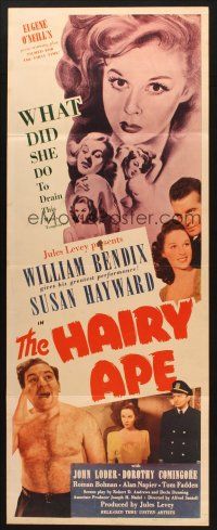 2w521 HAIRY APE insert '44 written by Eugene O'Neill, William Bendix & Susan Hayward!
