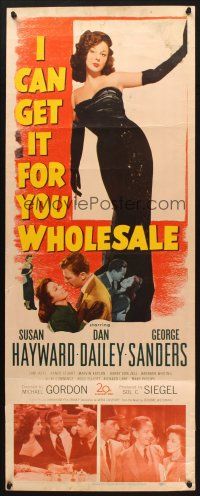 2w546 I CAN GET IT FOR YOU WHOLESALE insert '51 art of sexy Susan Hayward in Gilda-like dress!