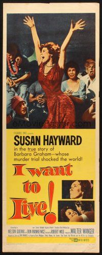 2w548 I WANT TO LIVE insert '58 Susan Hayward as Barbara Graham, a party girl convicted of murder!