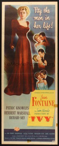 2w555 IVY insert '47 utterly EVIL bad girl Joan Fontaine, pity the men in her life!