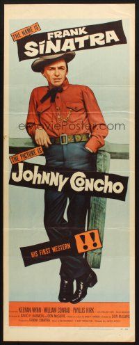 2w558 JOHNNY CONCHO insert '56 great full-length image cowboy Frank Sinatra in his first western!
