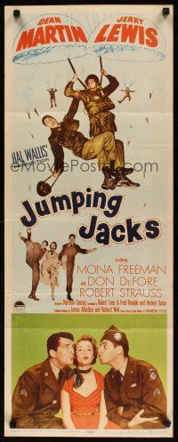 2w559 JUMPING JACKS insert '52 great image of Army paratroopers Dean Martin & Jerry Lewis!
