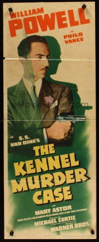 2w561 KENNEL MURDER CASE insert R42 great close up of William Powell as detective Philo Vance!