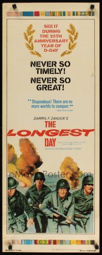 2w589 LONGEST DAY insert R69 Zanuck's World War II D-Day movie with 42 international stars!