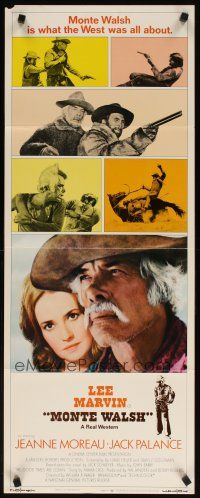 2w625 MONTE WALSH int'l insert '70 super close up of cowboy Lee Marvin & pretty Jeanne Moreau!