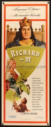 2w713 RICHARD III insert '56 Laurence Olivier as the director and in the title role!