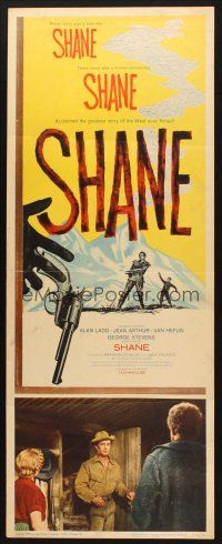 2w737 SHANE insert R59 most classic western, Alan Ladd, Jean Arthur, Van Heflin, Brandon De Wilde